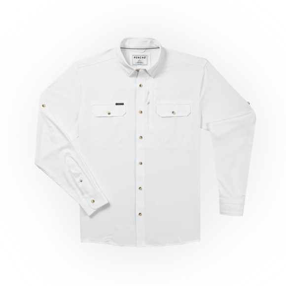 Poncho Men's Size L Long Sleeve White The Iceman Regular Fit Outdoor Fishing - Picture 2 of 11